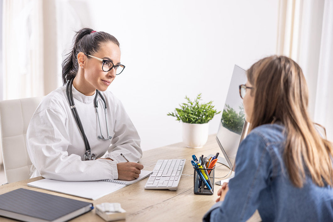 Doctor with patient